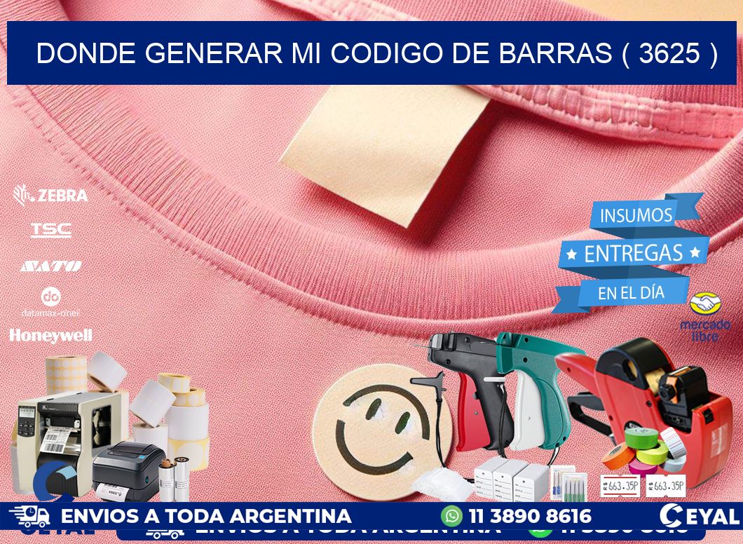 DONDE GENERAR MI CODIGO DE BARRAS ( 3625 )