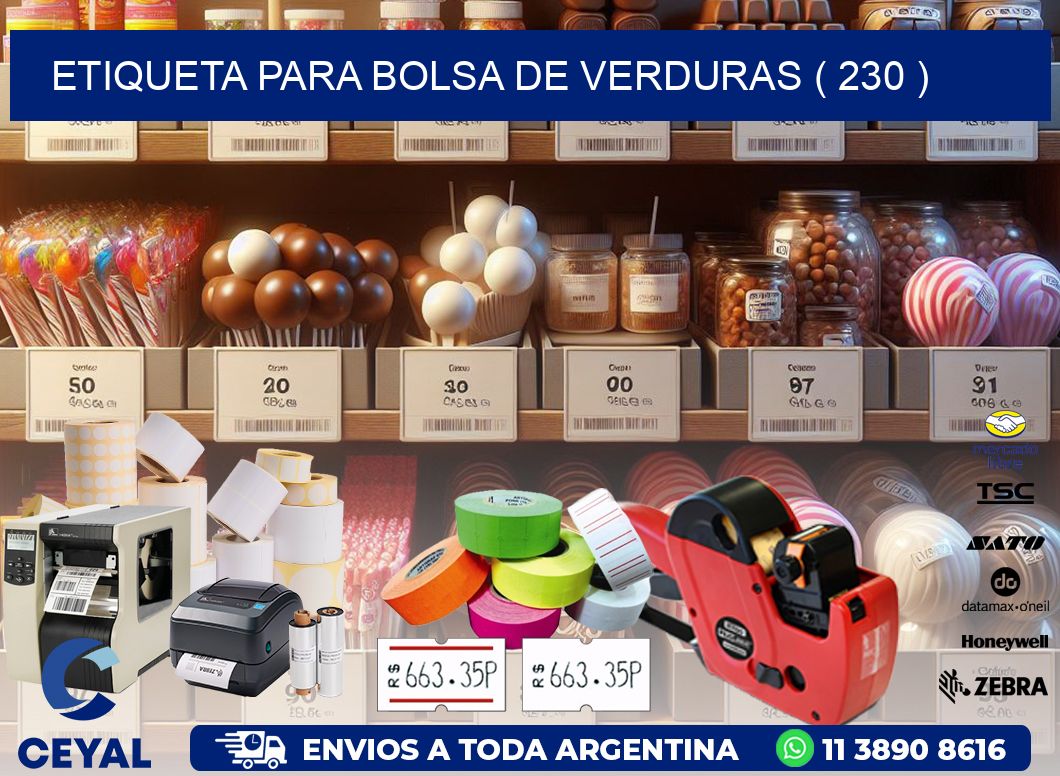ETIQUETA PARA BOLSA DE VERDURAS ( 230 )