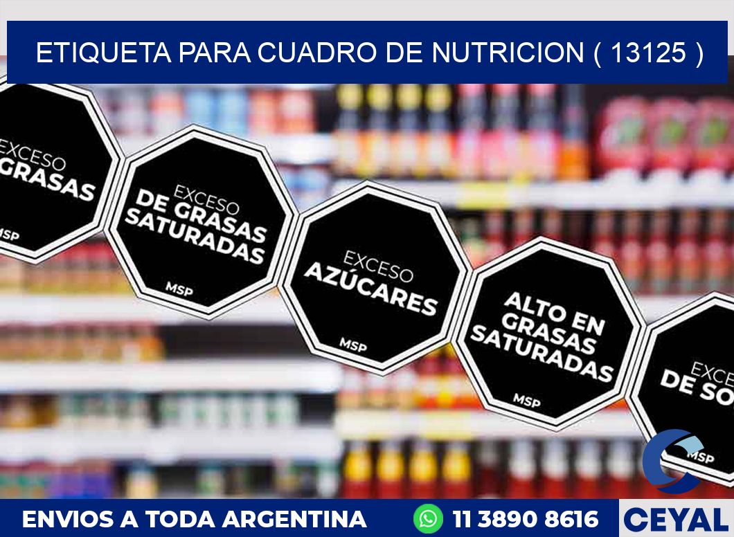 ETIQUETA PARA CUADRO DE NUTRICION ( 13125 )