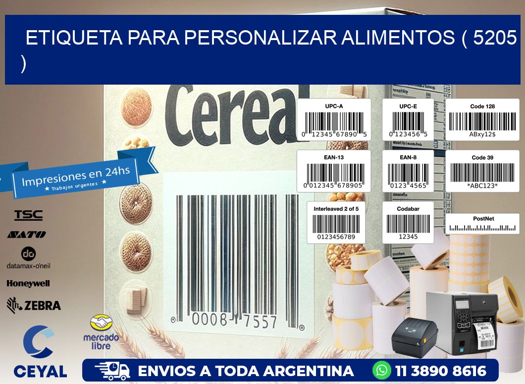 ETIQUETA PARA PERSONALIZAR ALIMENTOS ( 5205 )