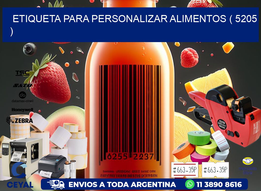 ETIQUETA PARA PERSONALIZAR ALIMENTOS ( 5205 )
