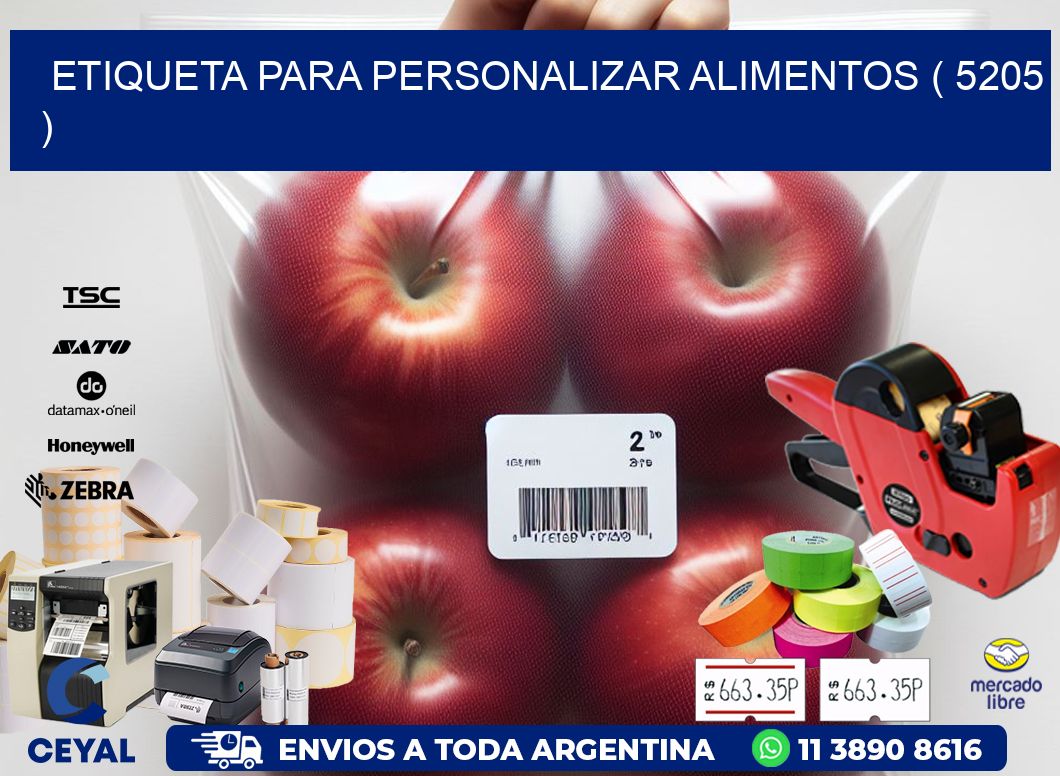 ETIQUETA PARA PERSONALIZAR ALIMENTOS ( 5205 )