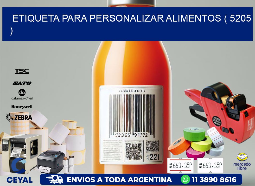 ETIQUETA PARA PERSONALIZAR ALIMENTOS ( 5205 )