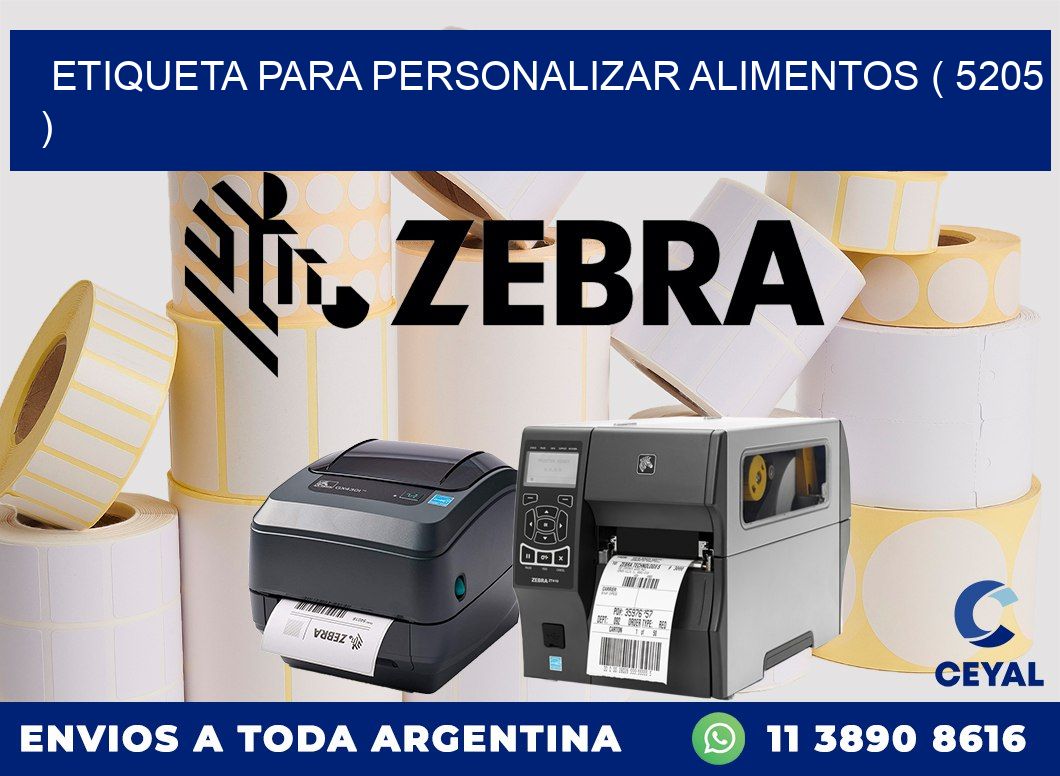 ETIQUETA PARA PERSONALIZAR ALIMENTOS ( 5205 )
