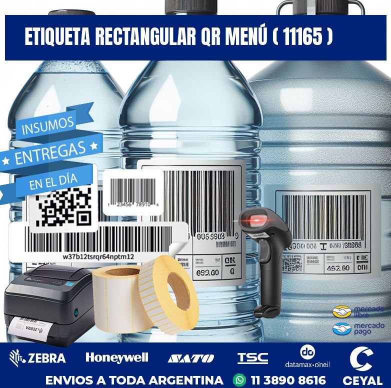 ETIQUETA RECTANGULAR QR MENÚ ( 11165 )