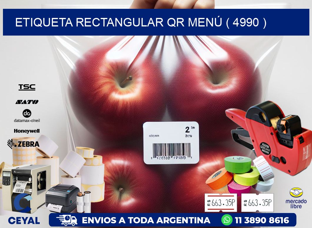 ETIQUETA RECTANGULAR QR MENÚ ( 4990 )