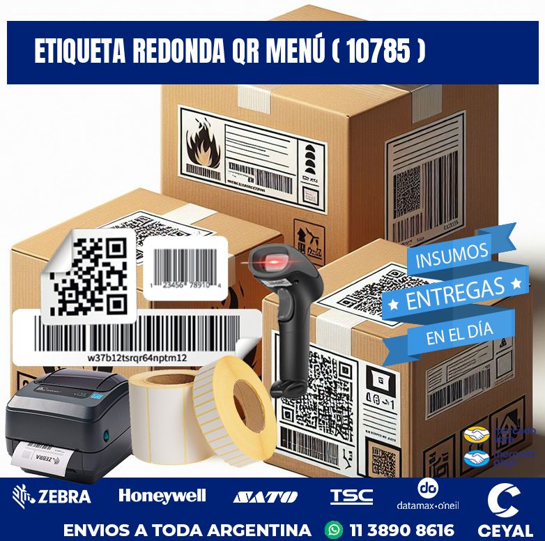 ETIQUETA REDONDA QR MENÚ ( 10785 )