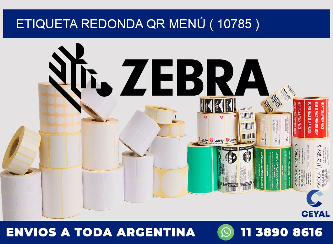 ETIQUETA REDONDA QR MENÚ ( 10785 )