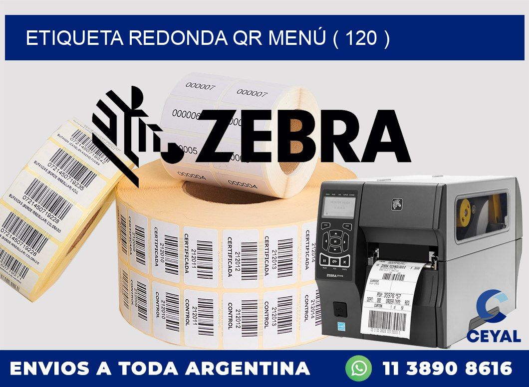 ETIQUETA REDONDA QR MENÚ ( 120 )