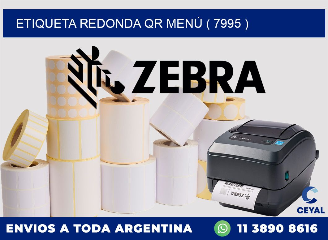 ETIQUETA REDONDA QR MENÚ ( 7995 )