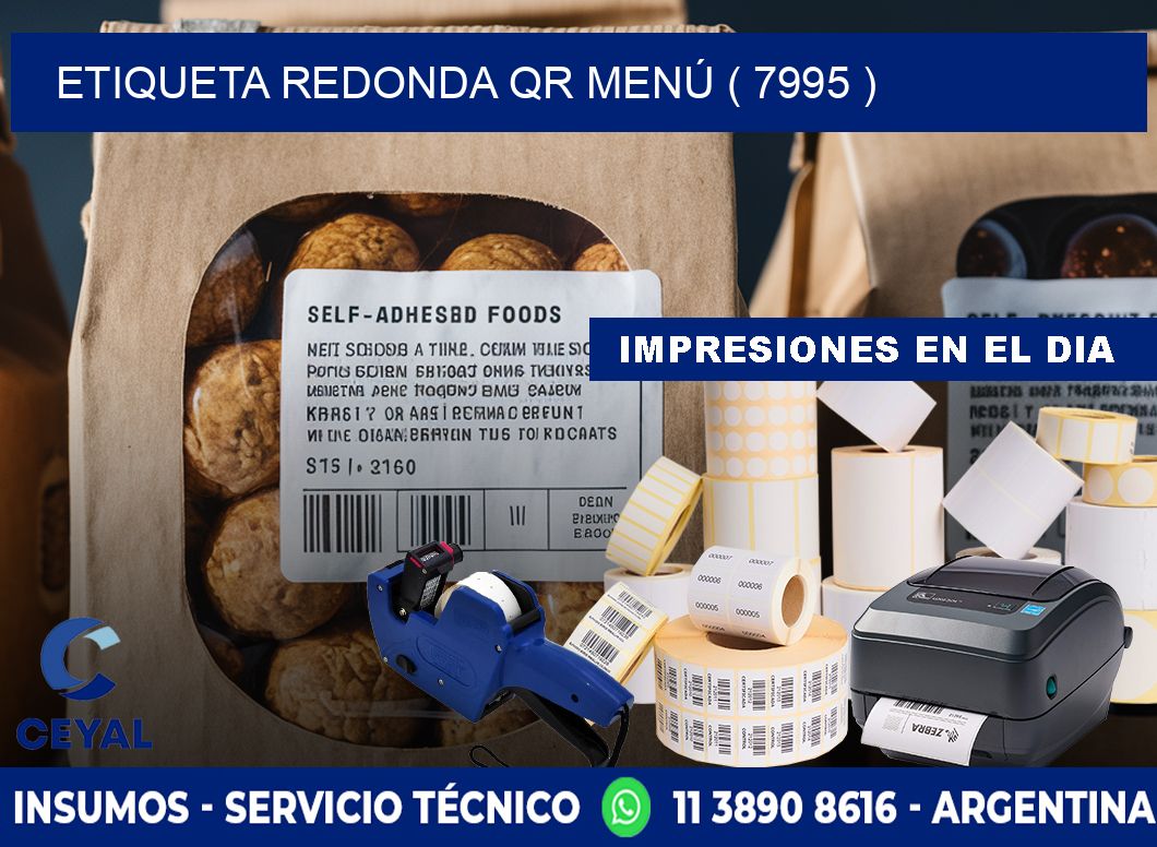 ETIQUETA REDONDA QR MENÚ ( 7995 )