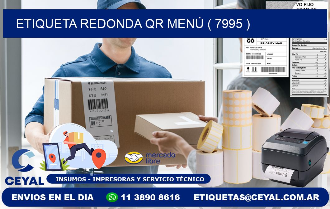 ETIQUETA REDONDA QR MENÚ ( 7995 )