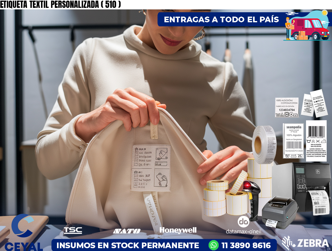 ETIQUETA TEXTIL PERSONALIZADA ( 510 )