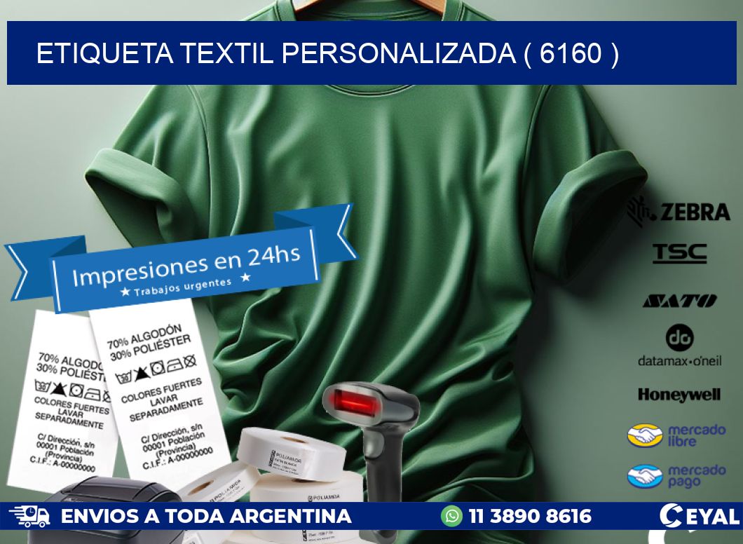 ETIQUETA TEXTIL PERSONALIZADA ( 6160 )