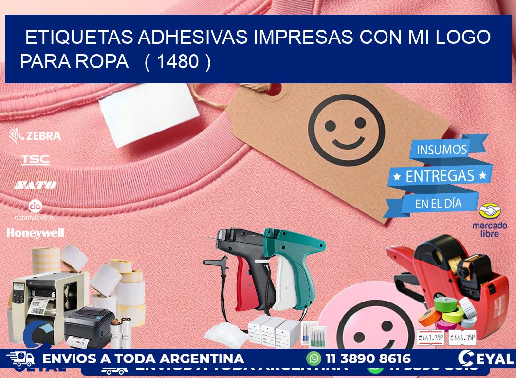 ETIQUETAS ADHESIVAS IMPRESAS CON MI LOGO PARA ROPA   ( 1480 )