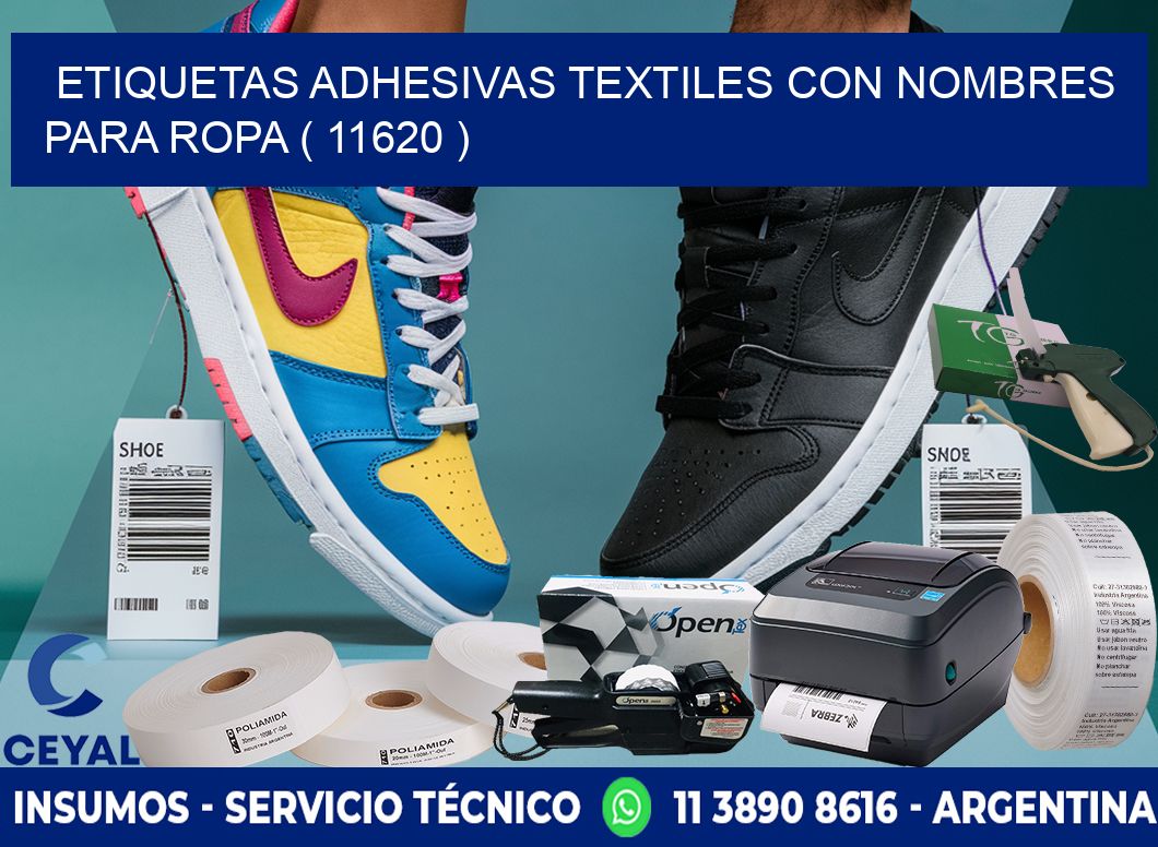 ETIQUETAS ADHESIVAS TEXTILES CON NOMBRES PARA ROPA ( 11620 )