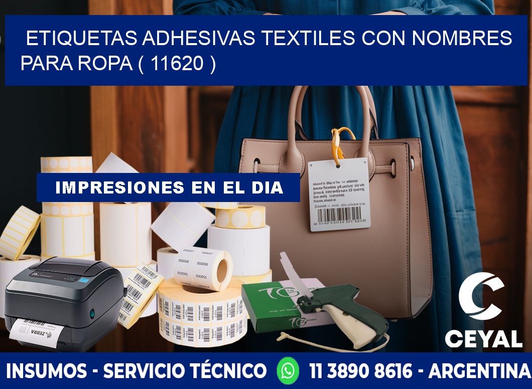 ETIQUETAS ADHESIVAS TEXTILES CON NOMBRES PARA ROPA ( 11620 )