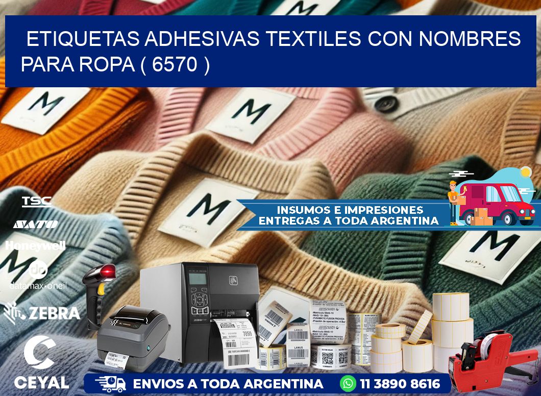 ETIQUETAS ADHESIVAS TEXTILES CON NOMBRES PARA ROPA ( 6570 )