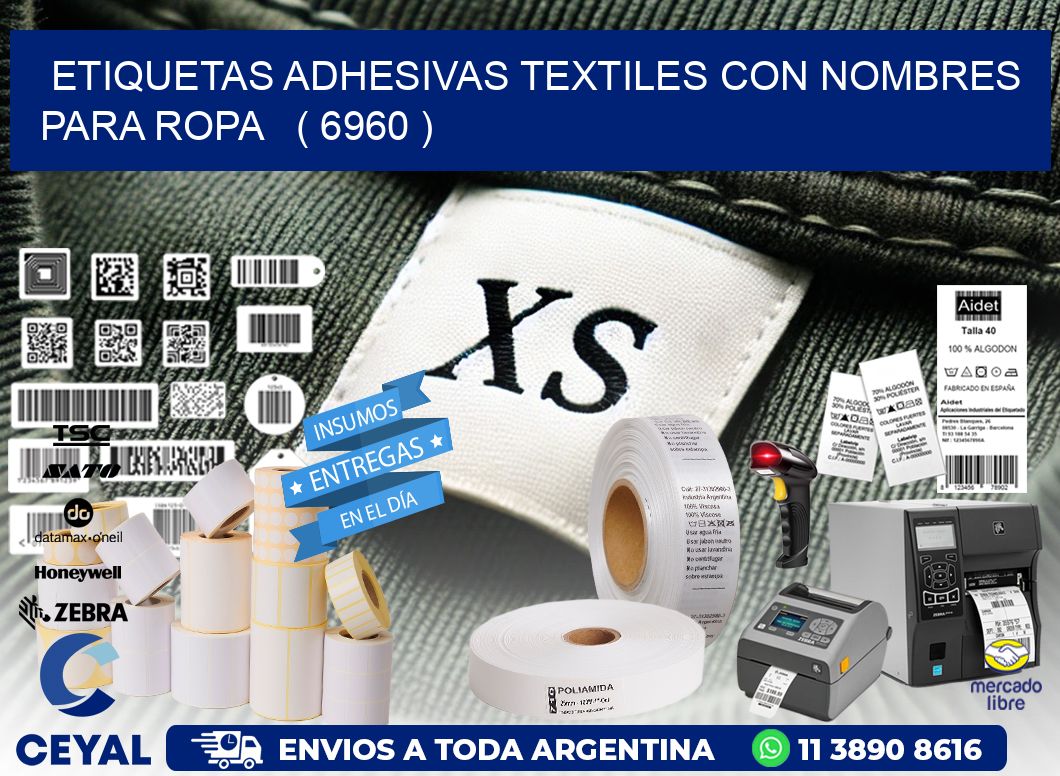 ETIQUETAS ADHESIVAS TEXTILES CON NOMBRES PARA ROPA   ( 6960 )