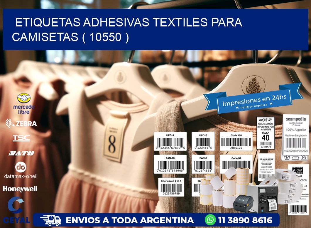 ETIQUETAS ADHESIVAS TEXTILES PARA CAMISETAS ( 10550 )