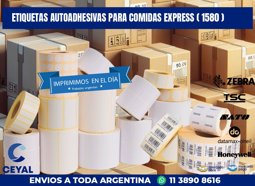 ETIQUETAS AUTOADHESIVAS PARA COMIDAS EXPRESS ( 1580 )