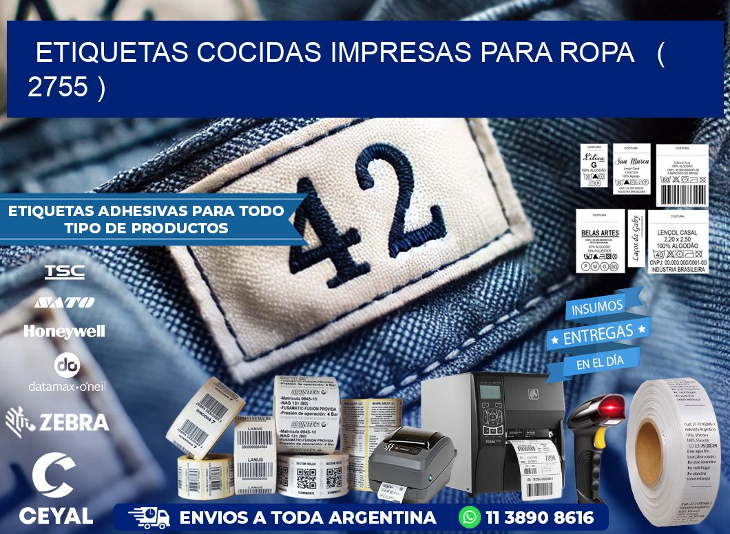 ETIQUETAS COCIDAS IMPRESAS PARA ROPA   ( 2755 )