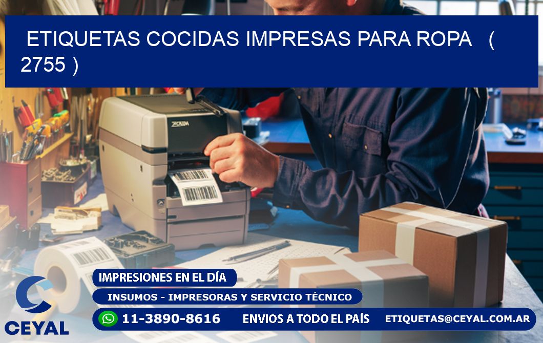ETIQUETAS COCIDAS IMPRESAS PARA ROPA   ( 2755 )