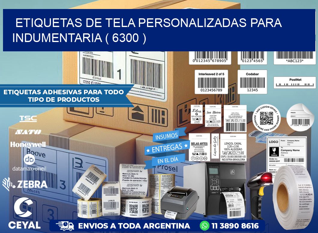 ETIQUETAS DE TELA PERSONALIZADAS PARA INDUMENTARIA ( 6300 )