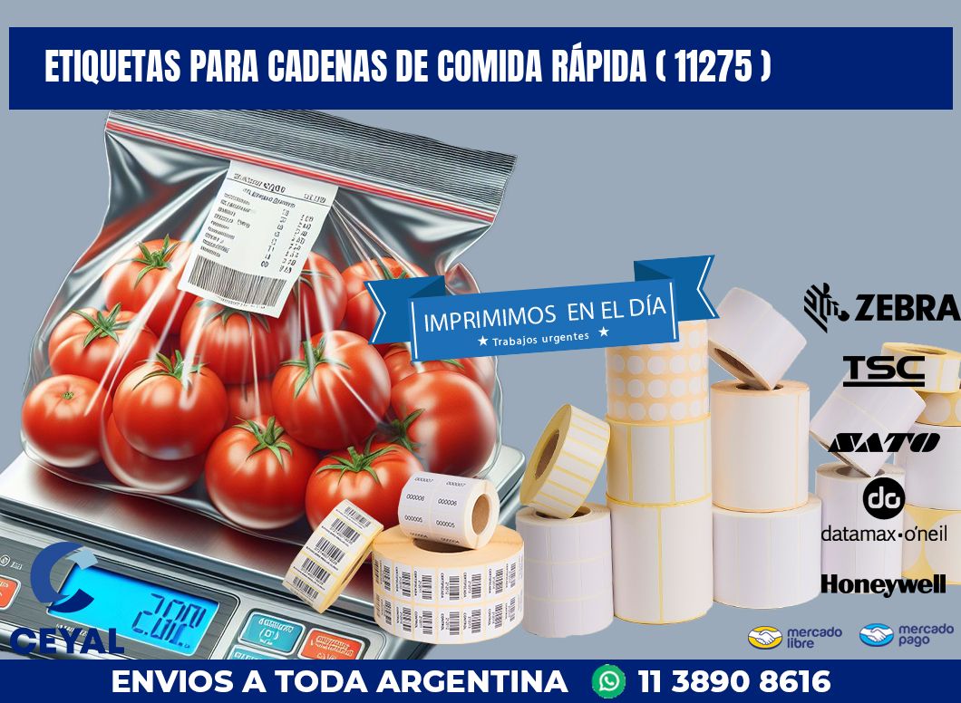 ETIQUETAS PARA CADENAS DE COMIDA RÁPIDA ( 11275 )