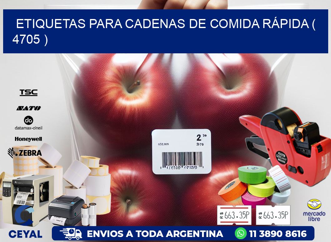 ETIQUETAS PARA CADENAS DE COMIDA RÁPIDA ( 4705 )
