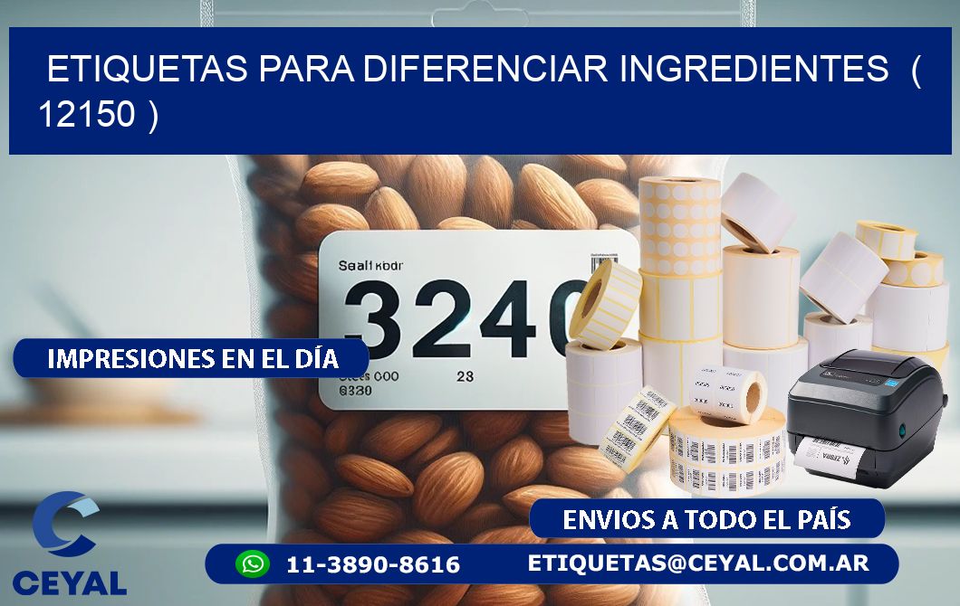 ETIQUETAS PARA DIFERENCIAR INGREDIENTES  ( 12150 )