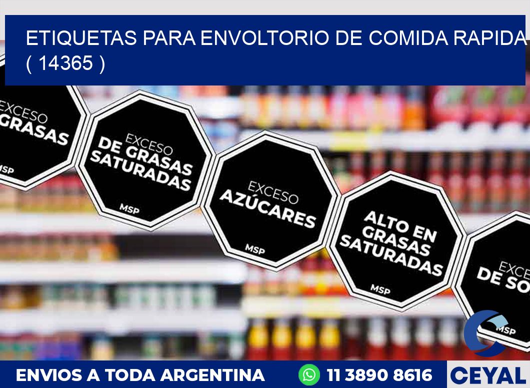 ETIQUETAS PARA ENVOLTORIO DE COMIDA RAPIDA  ( 14365 )