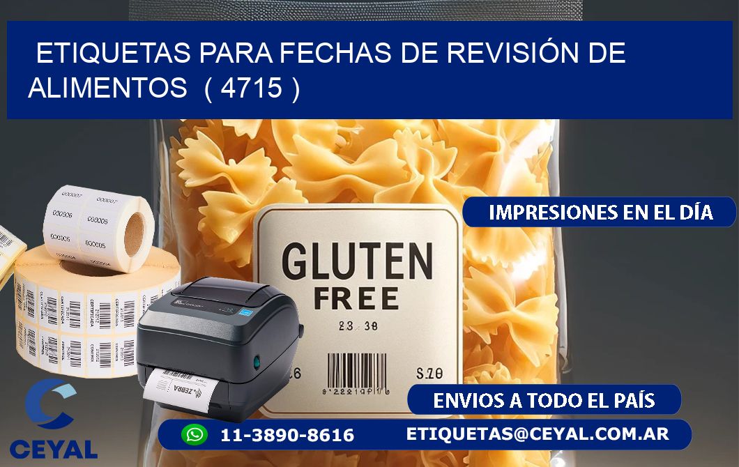 ETIQUETAS PARA FECHAS DE REVISIÓN DE ALIMENTOS  ( 4715 )