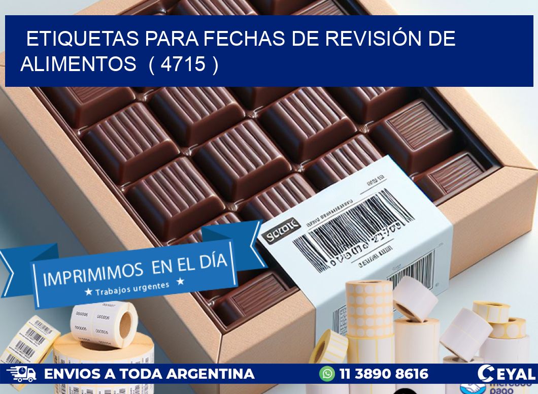 ETIQUETAS PARA FECHAS DE REVISIÓN DE ALIMENTOS ( 4715 )