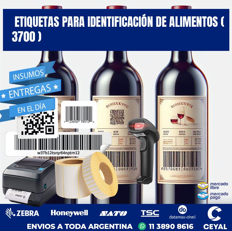 ETIQUETAS PARA IDENTIFICACIÓN DE ALIMENTOS ( 3700 )