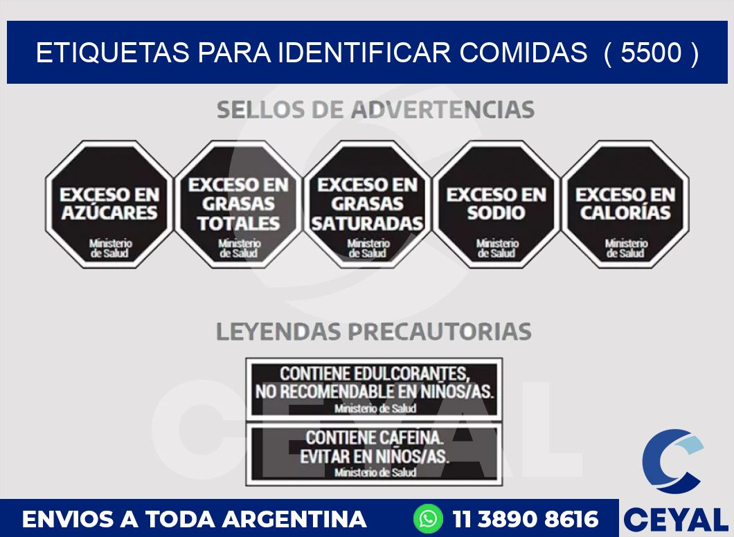 ETIQUETAS PARA IDENTIFICAR COMIDAS  ( 5500 )