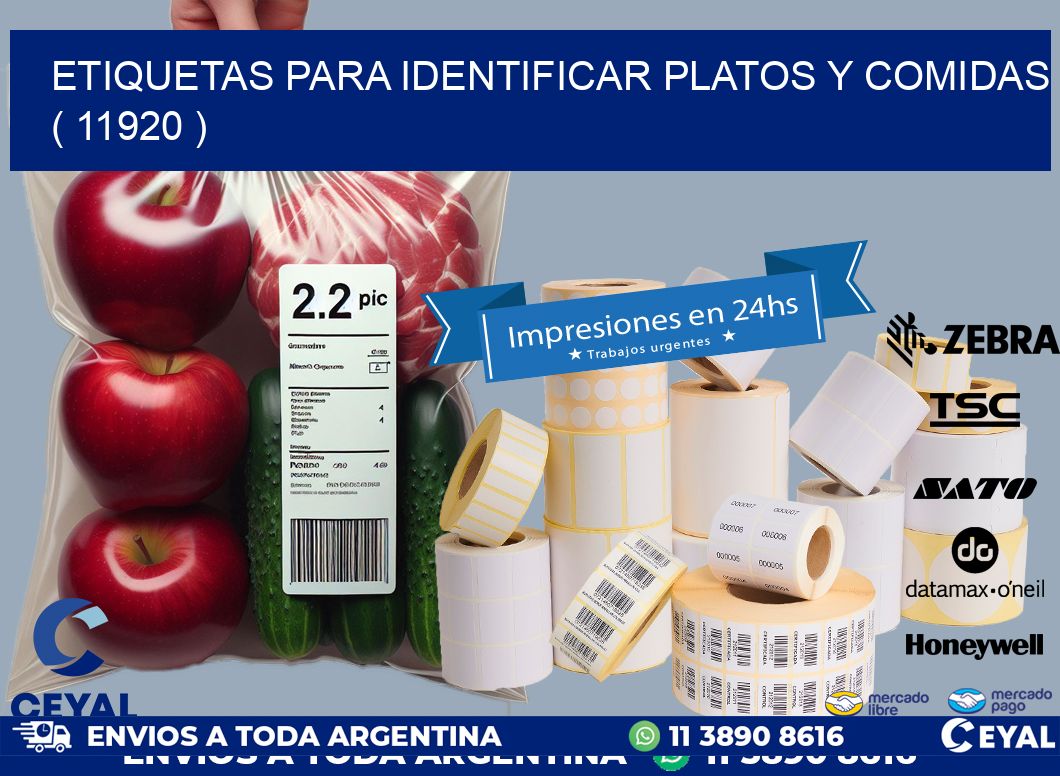 ETIQUETAS PARA IDENTIFICAR PLATOS Y COMIDAS  ( 11920 )