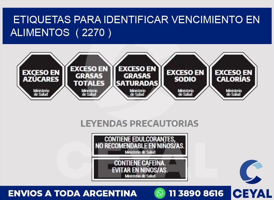 ETIQUETAS PARA IDENTIFICAR VENCIMIENTO EN ALIMENTOS  ( 2270 )