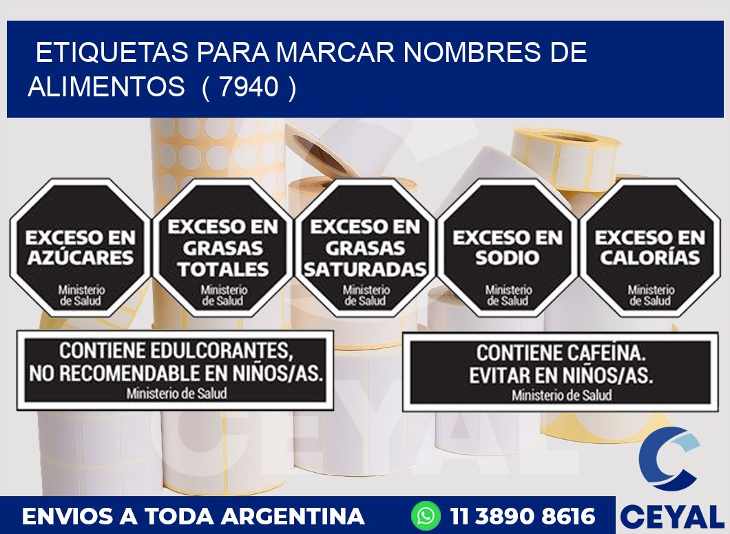 ETIQUETAS PARA MARCAR NOMBRES DE ALIMENTOS  ( 7940 )