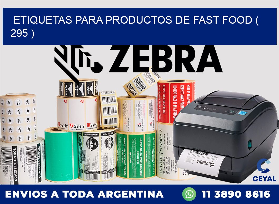 ETIQUETAS PARA PRODUCTOS DE FAST FOOD ( 295 )