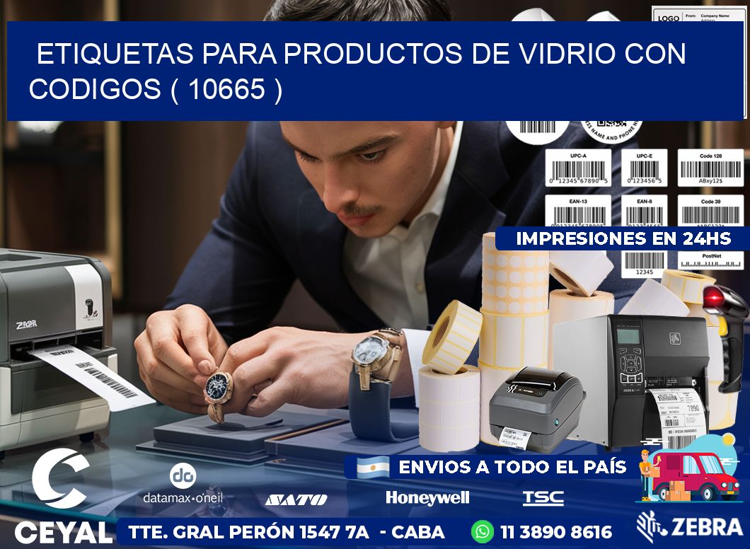 ETIQUETAS PARA PRODUCTOS DE VIDRIO CON CODIGOS ( 10665 )