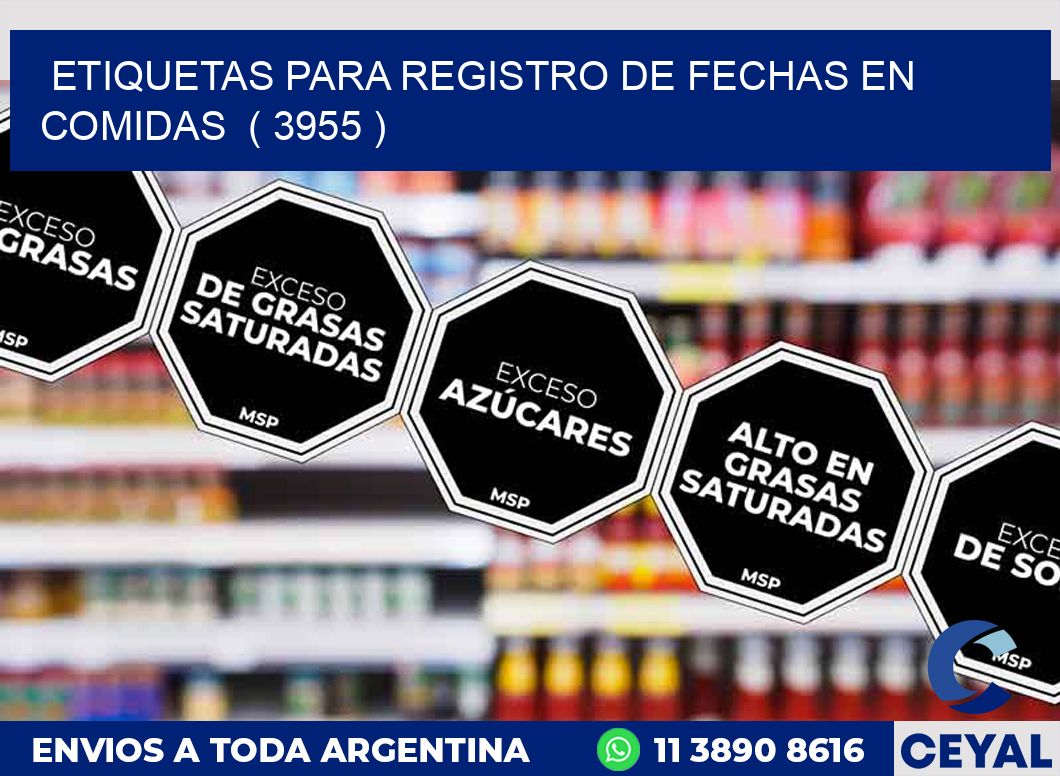 ETIQUETAS PARA REGISTRO DE FECHAS EN COMIDAS  ( 3955 )