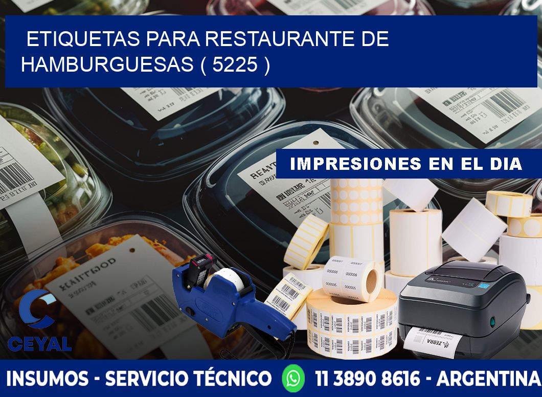 ETIQUETAS PARA RESTAURANTE DE HAMBURGUESAS ( 5225 )