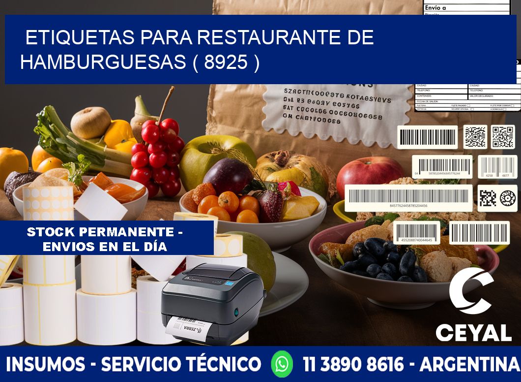 ETIQUETAS PARA RESTAURANTE DE HAMBURGUESAS ( 8925 )