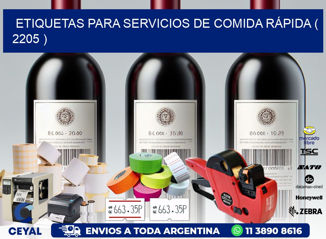 ETIQUETAS PARA SERVICIOS DE COMIDA RÁPIDA ( 2205 )