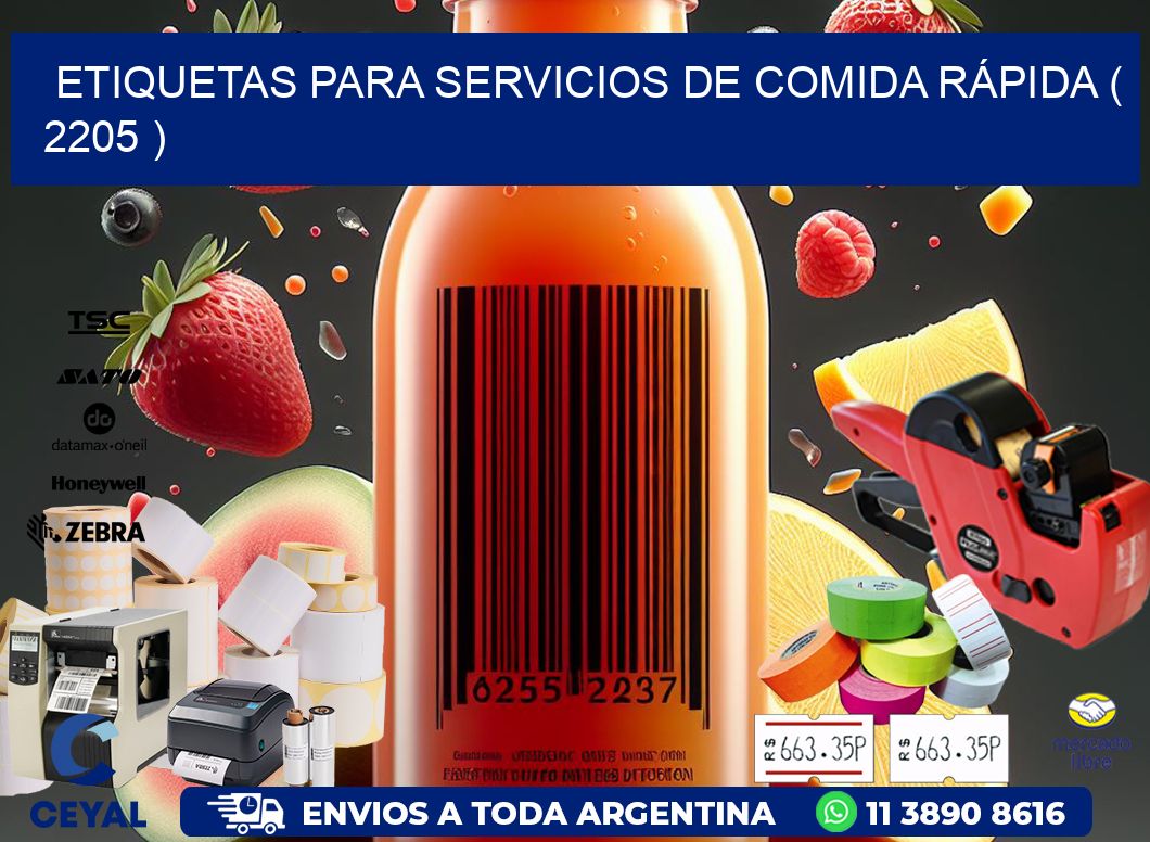 ETIQUETAS PARA SERVICIOS DE COMIDA RÁPIDA ( 2205 )