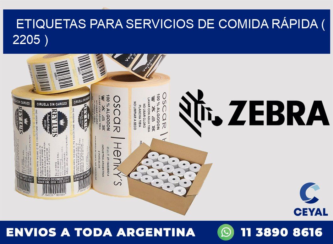 ETIQUETAS PARA SERVICIOS DE COMIDA RÁPIDA ( 2205 )