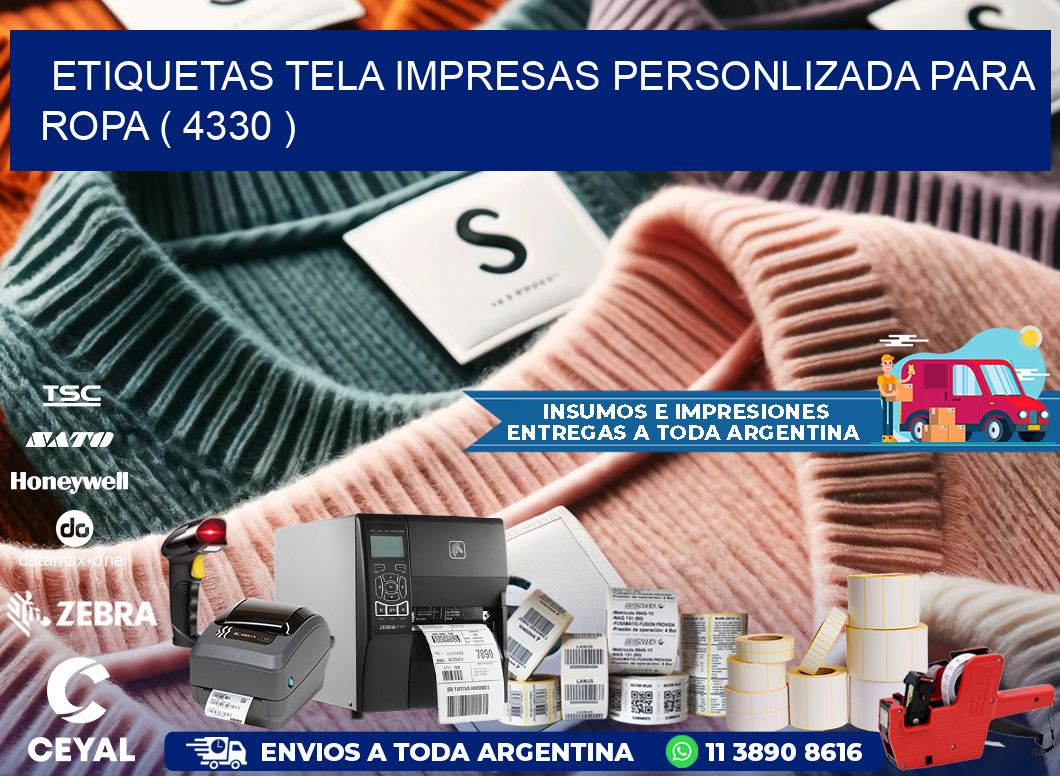 ETIQUETAS TELA IMPRESAS PERSONLIZADA PARA ROPA ( 4330 )