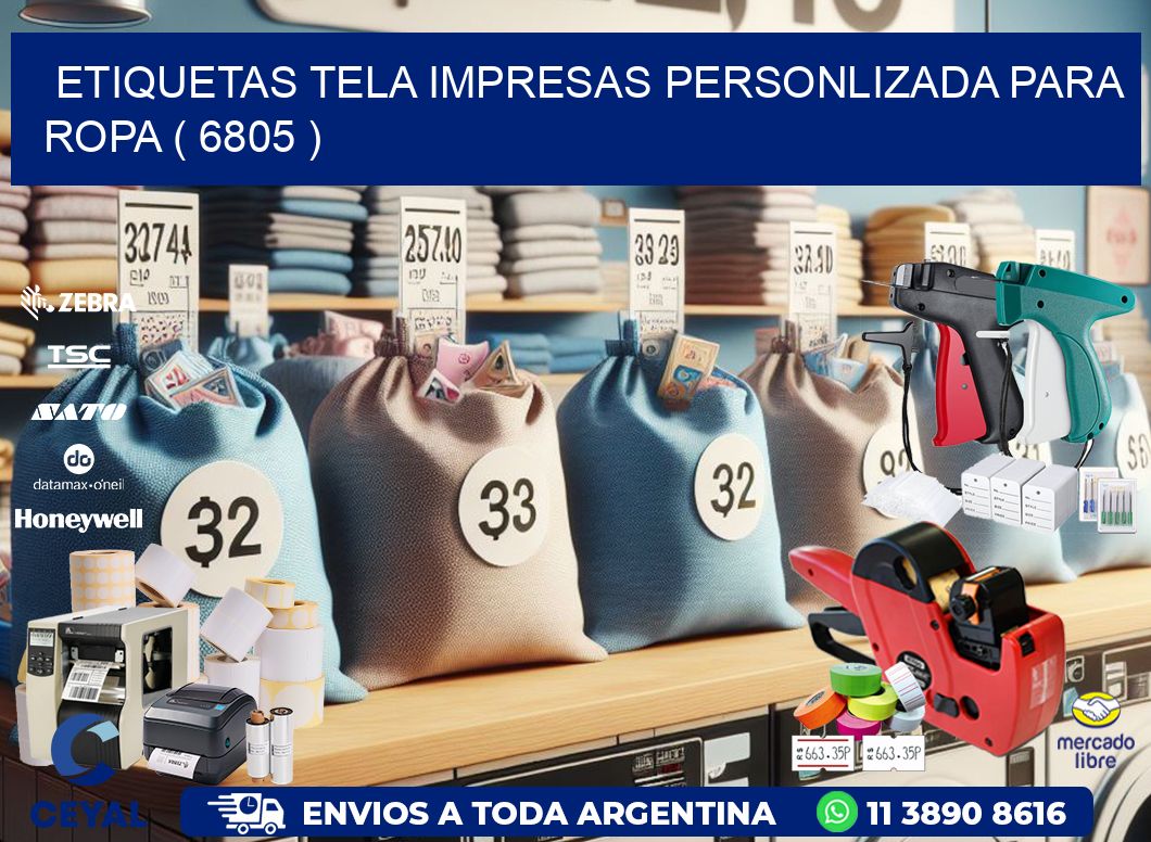 ETIQUETAS TELA IMPRESAS PERSONLIZADA PARA ROPA ( 6805 )