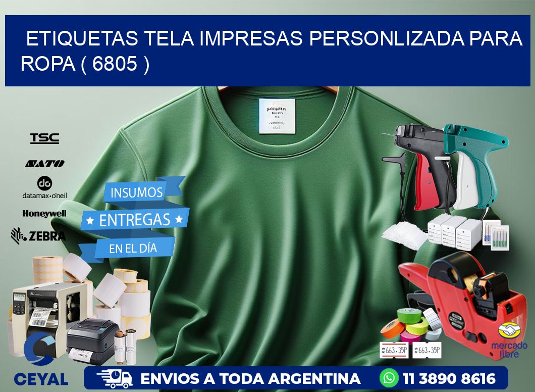 ETIQUETAS TELA IMPRESAS PERSONLIZADA PARA ROPA ( 6805 )